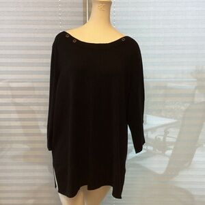 Cable & Gauge Black Knit Top |2X|